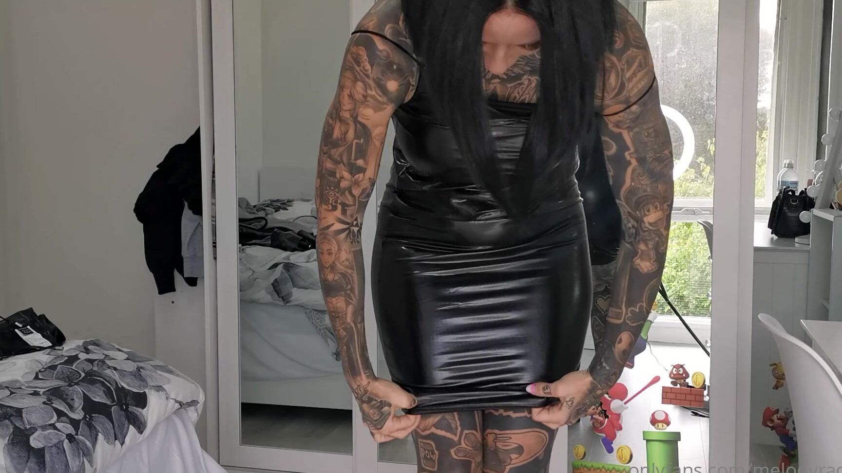 Melodyradford Trying On Sexy Leather Dresses