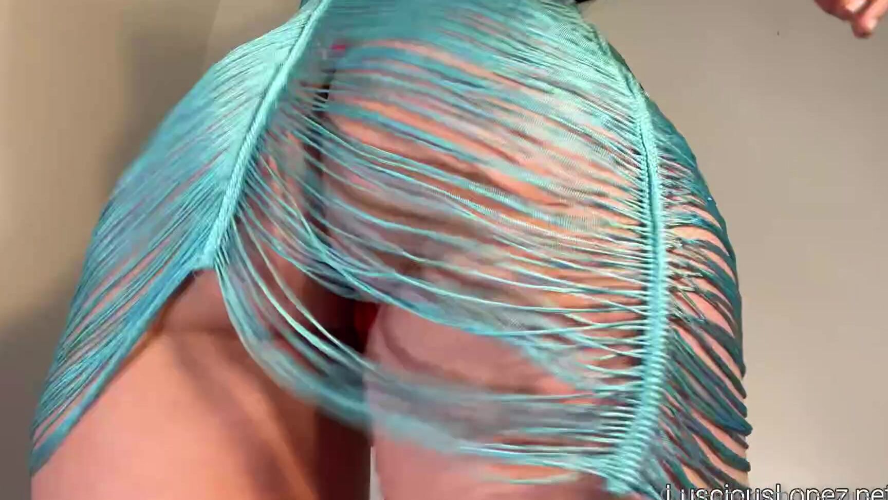 Luscious Lopez Upskirt In This See Through String Dress Natural Tits Big Fat Natural Ass G String Paw