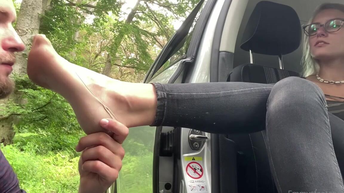 Emmysfeetandsocks Aka Emmyfeetandsocks Onlyfans As Promised He Was Finally Allowed To Worship My 1 Week Worn Nylons And Ofc He Was Very Happy Aboup