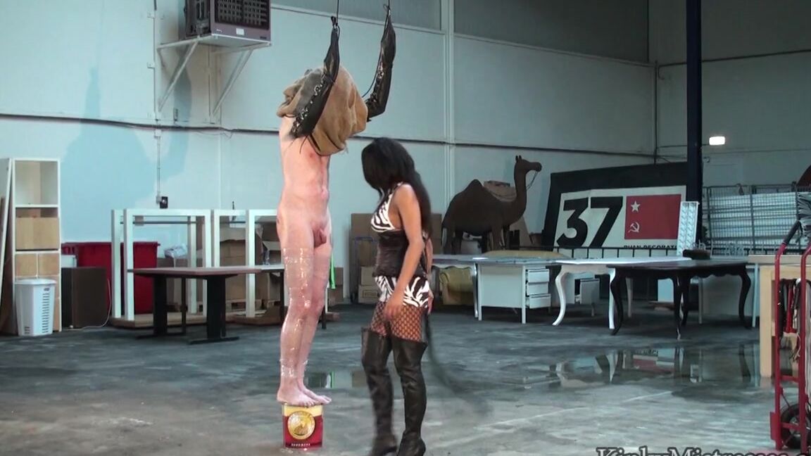 KinkyMistresses whipped in the warehouse
