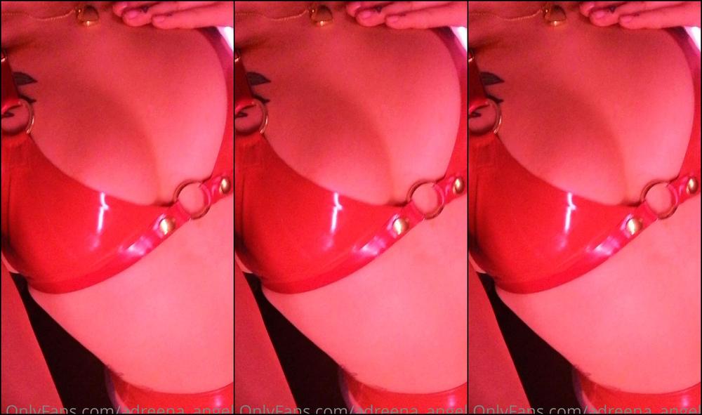 Adreena Angela Bouncing My Red Latex Titties