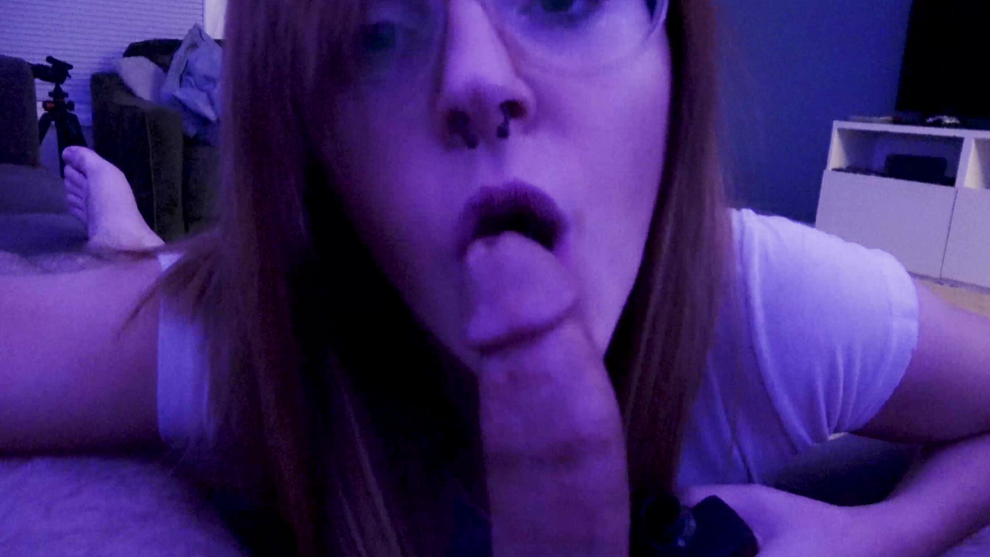 Vaping , Smoking, Blow Jobs, POV jessie wolfe vaping blowjob and eating cum off couch ManyVids