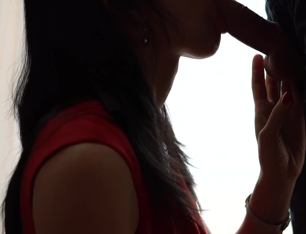 veronika charm 054 Wife in Red Dress makes Skilled Deep Blowjob for Friend, Cum in Mouth PornHubPremium