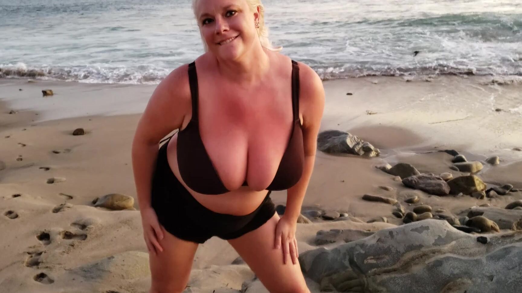 Cameron Skye Sunset Strip Tease On The Beach