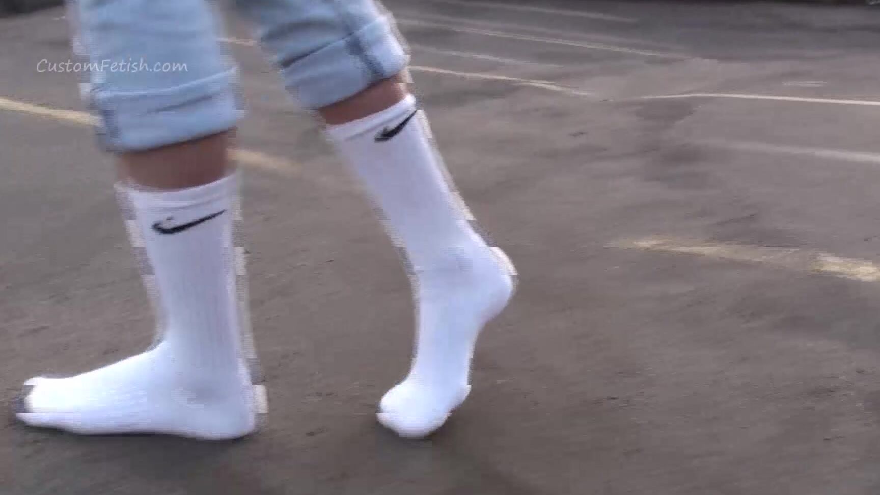 Custom Fetish April Dirties White Nike Socks