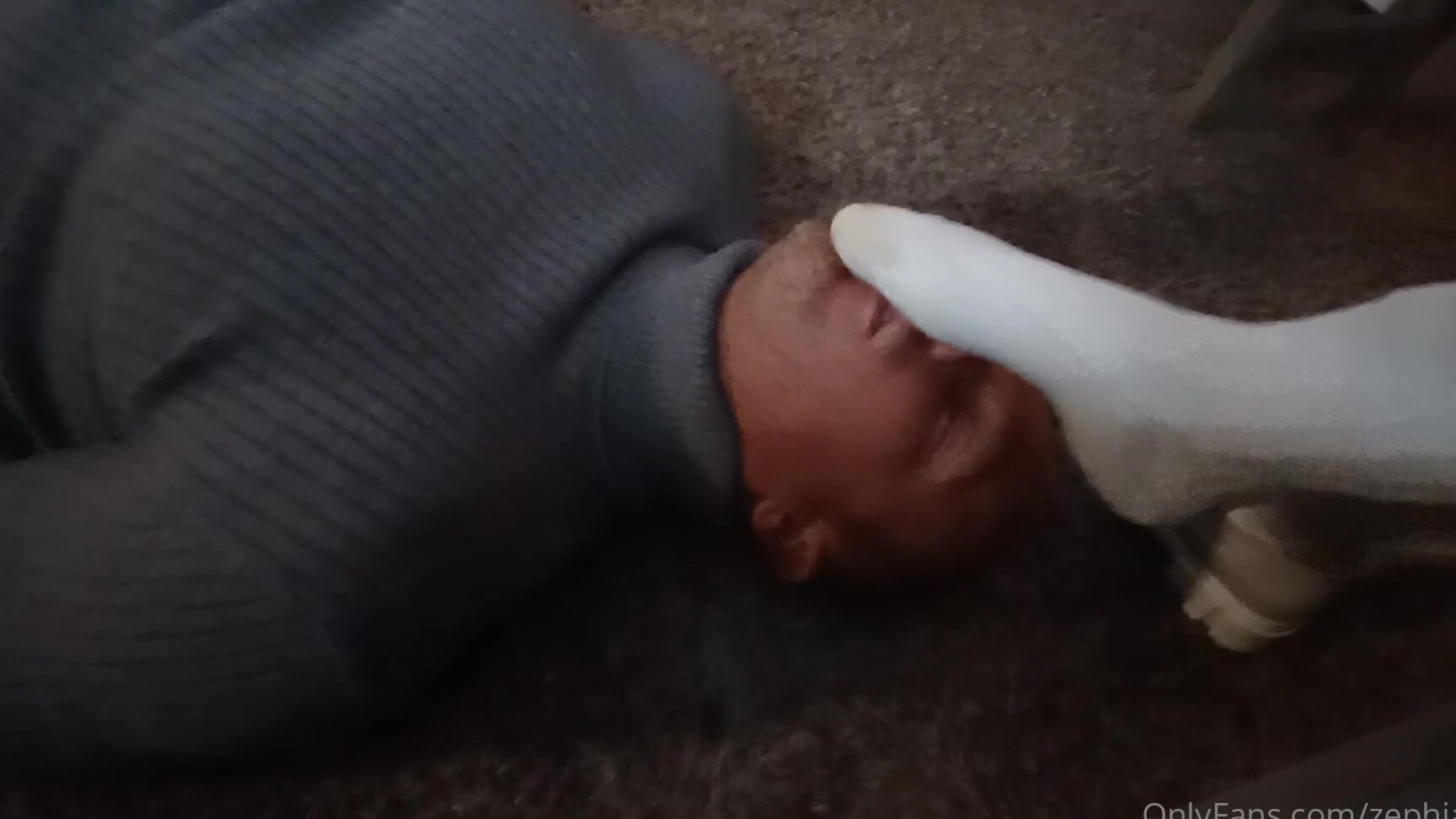 Zephianna Lil Dumbass Slave Has Been Pretty Good Today So I Let Him Smell My Reeky Sock