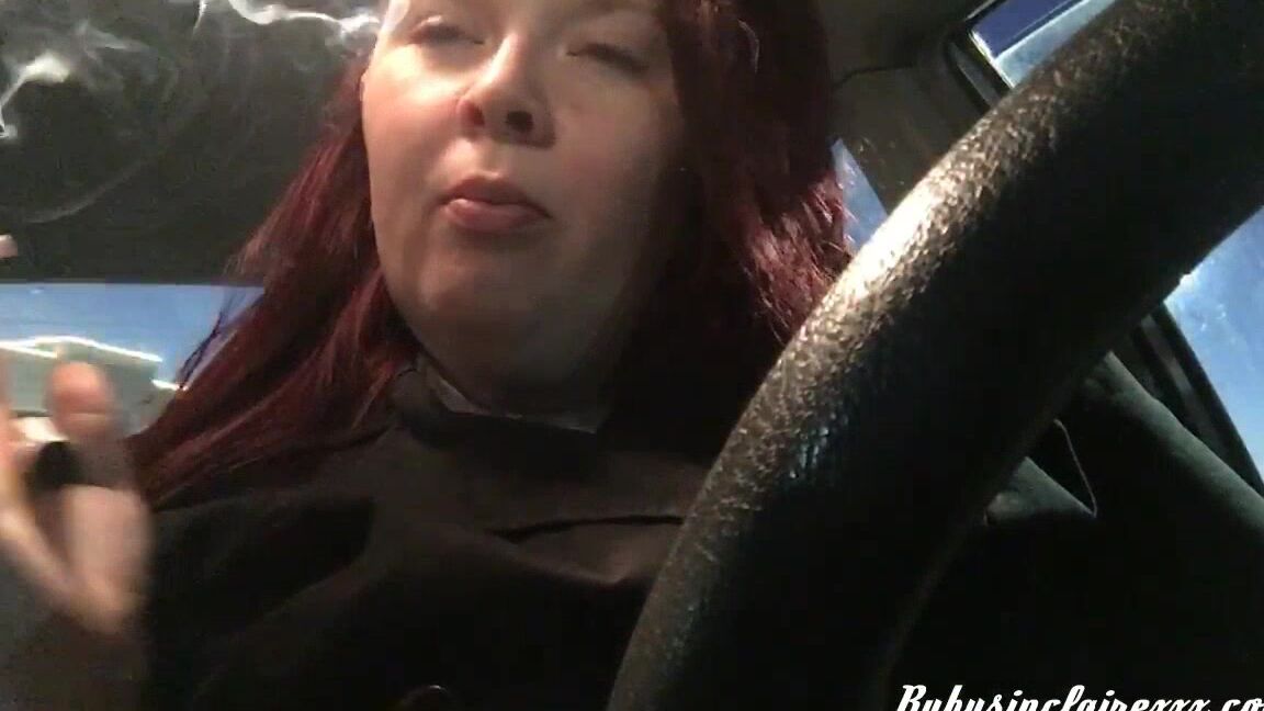 Rubysinclaire Redhead Smoking In Car Tease