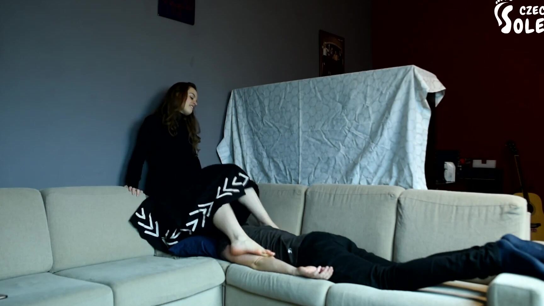 Czech Soles Light Trampling On Her Submissive Boyfriend (Foot Crushing, Foot Worship, Sexy Feet, Czech Soles) Czech Soles