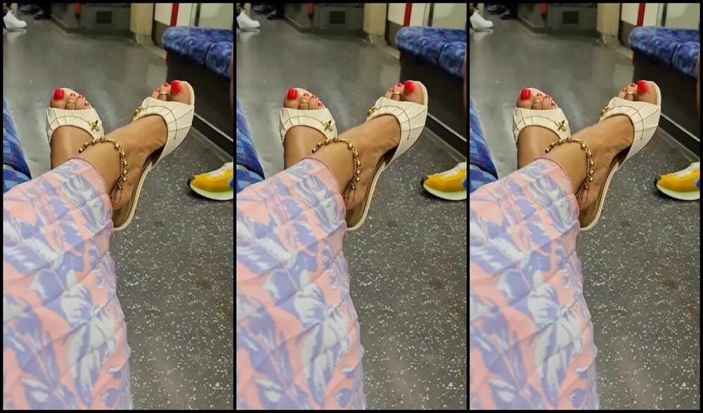 Feetbysherri Onlyfans Teasing On The London Undergound In My Lv Mules