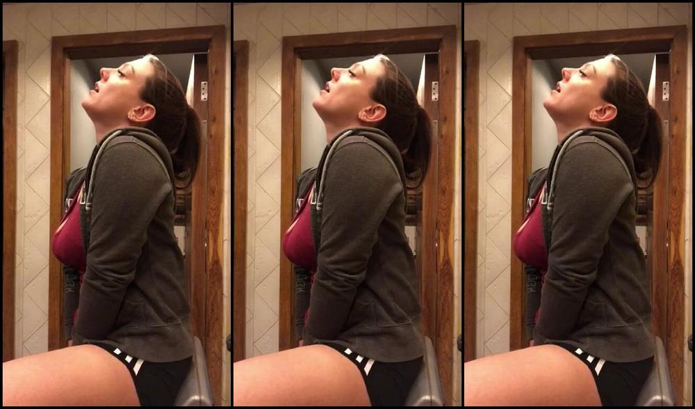 "SuzieLove212" big tits, public flashing, public nudity, public toilet, pussy play Playing by the Sinks in the Toilets manyvids