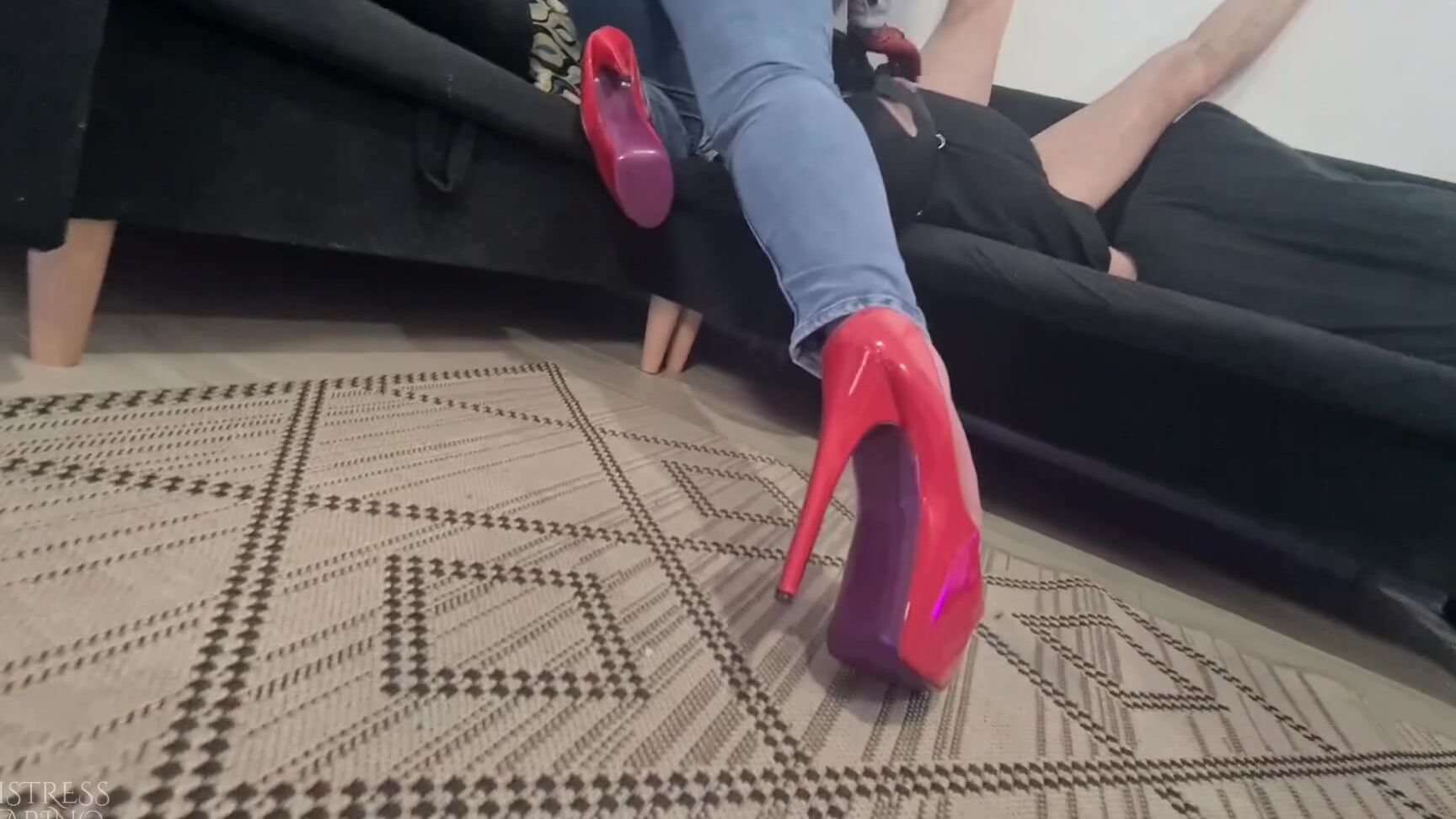 Mistresskarino Slave Used As Human Chair For Our Jeans Asses Part 2