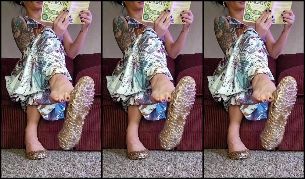 Mssjada Nicknamed Mssjada Onlyfans Sitting On The Couch Reading And Dangling My One Pair If My Jelly Flats That U825118 Sent Me From