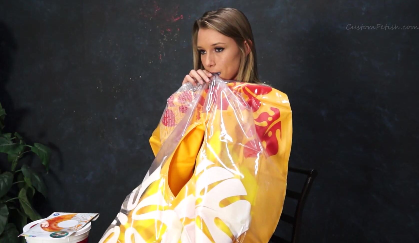 Casey Blows An Inflatable Tube Hd