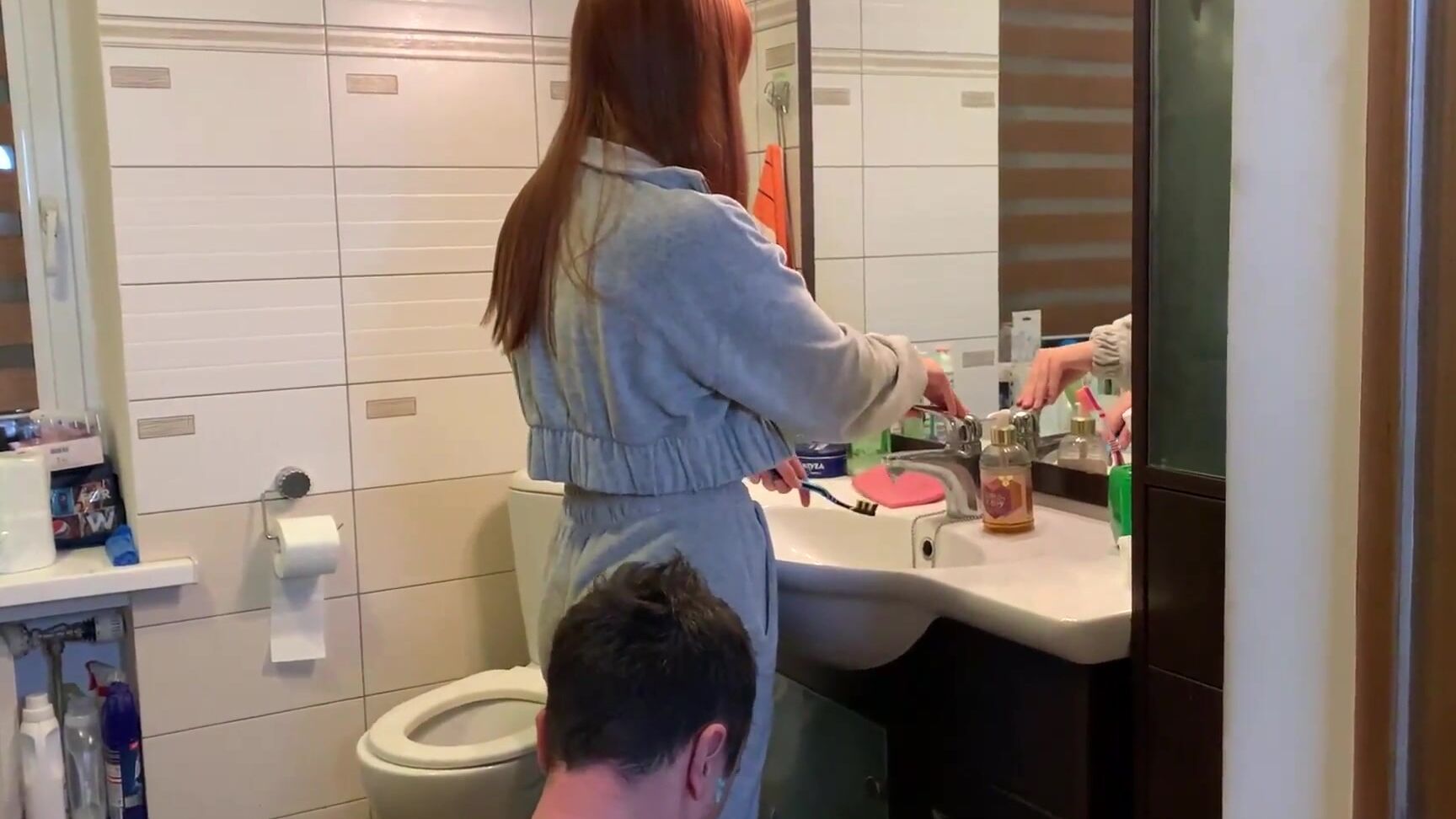Petite Princess FemDom - Redhead Girl Brushes Her Teeth and Spits in Slave's Mouth - Amateur Femdom Humiliation