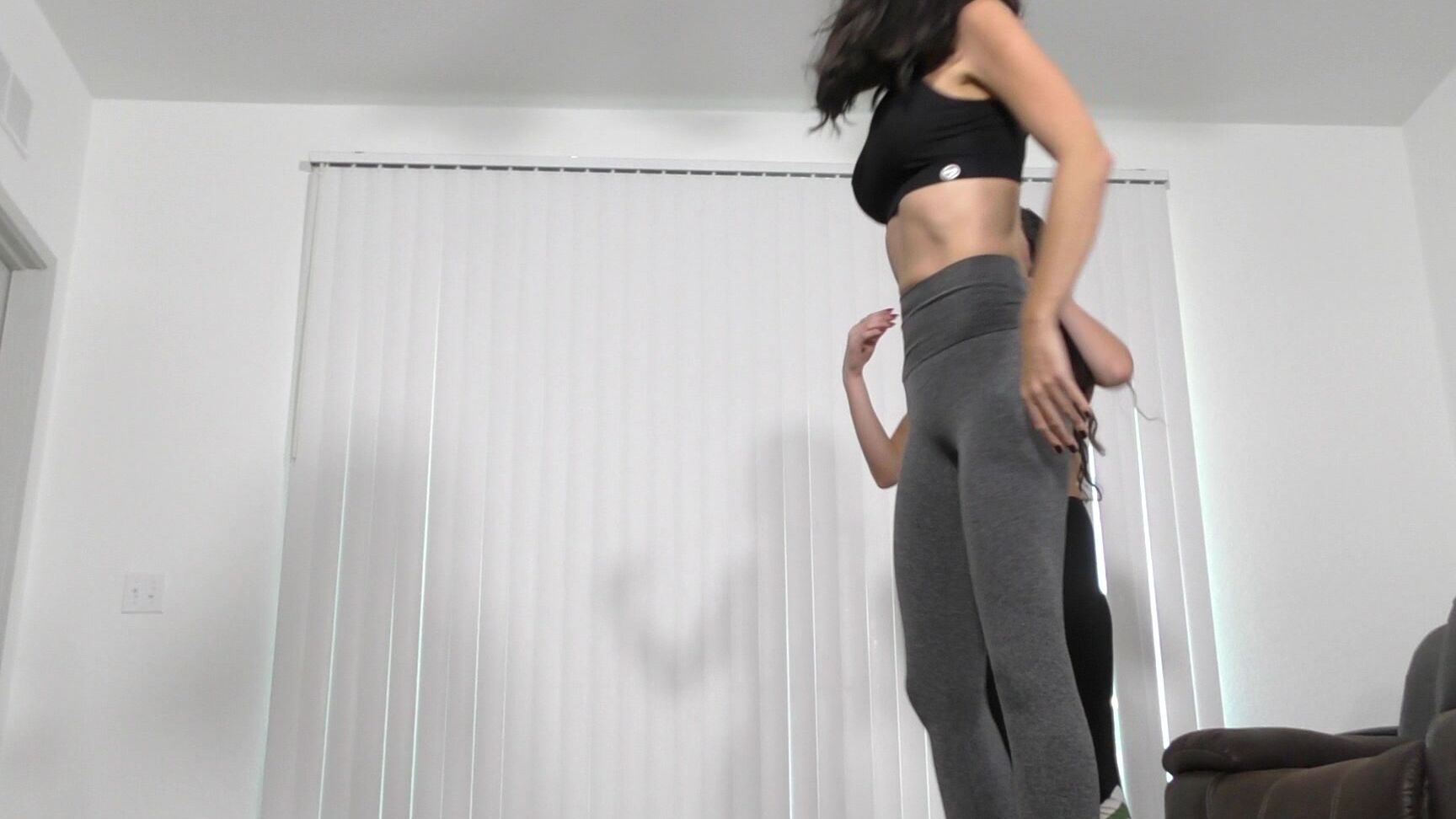 "Alexis Rain" body part comparison, lift & carry, sisters, spandex, taboo Step Sisters Lift amp Compare manyvids