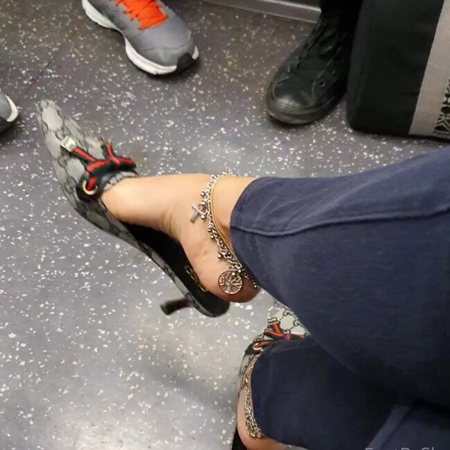 Feetbysherri Onlyfans Gucci Shoes On The London Underground