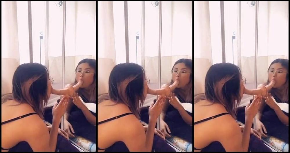 "LOLATESSA" asian, dildo fucking, pussy play, silly sluts, wet & messy Girl fucks herself in mirror manyvids