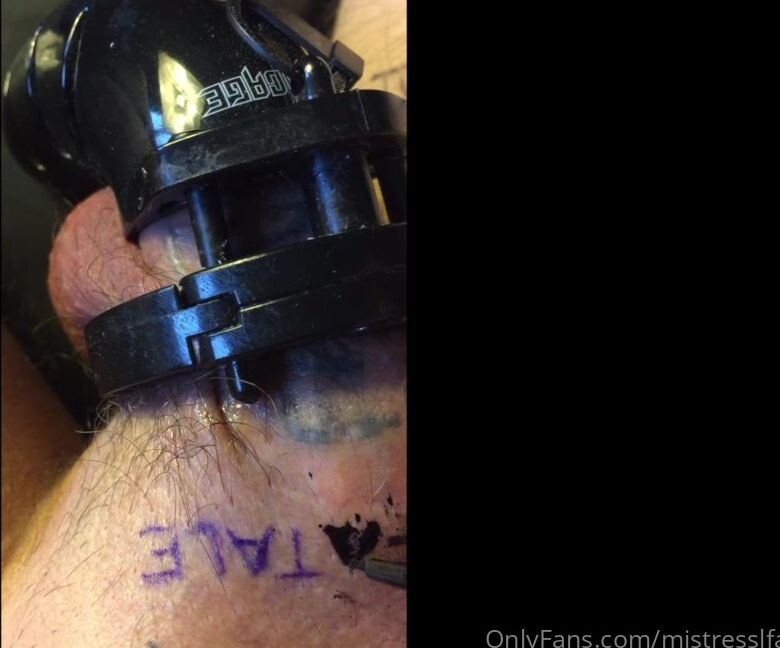 Mistresslfatale Video My Slave Just Got A Tattoo Above His Chastity My Name Full Video