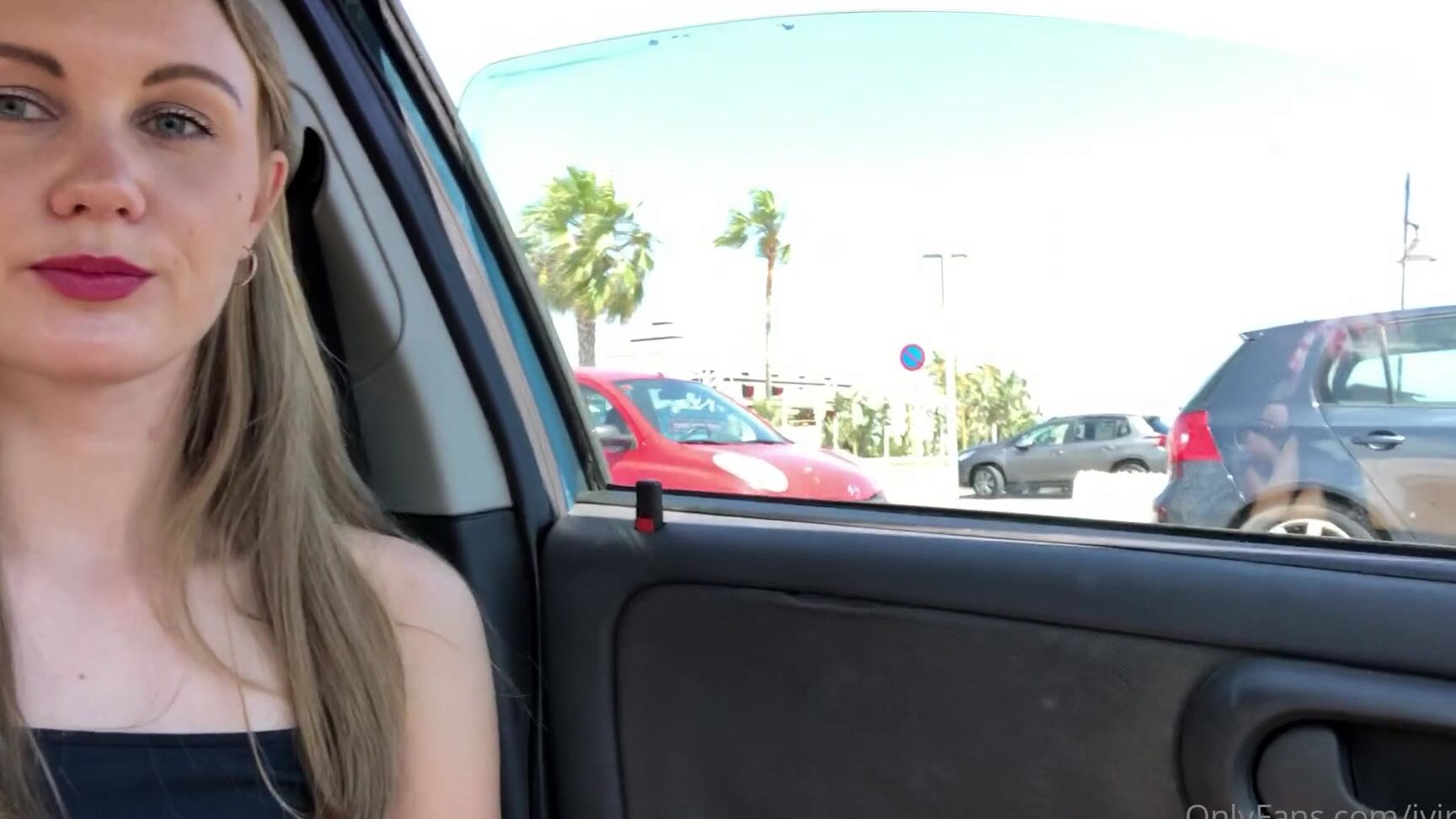 Iviroses Busy Public Parking Lot Dildo Play Min Car Sex In