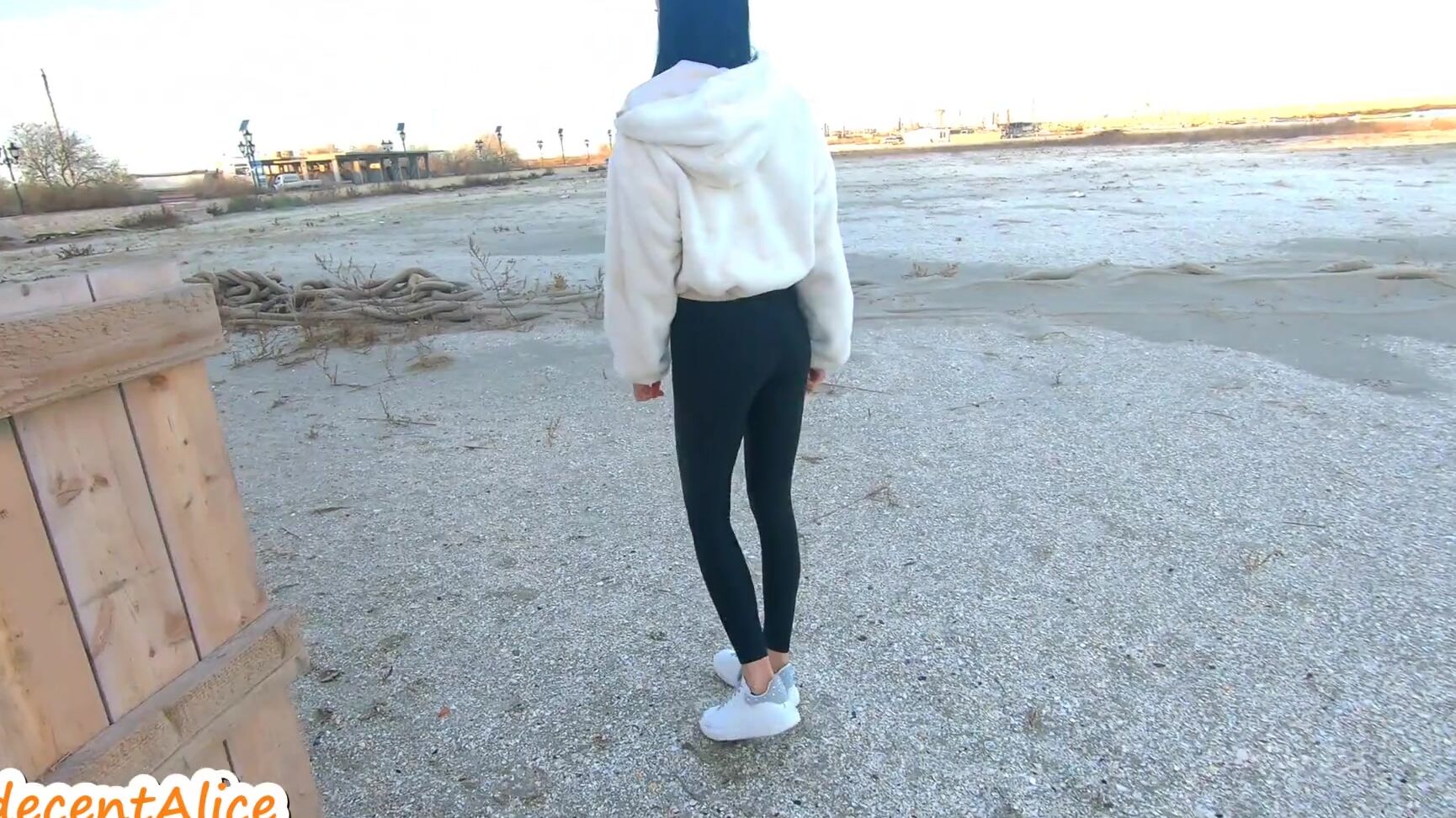 Beautiful Babe Walking In Leggings And Then Naked On The Beach In Winter Public Risky Outdoor K Indecentalice