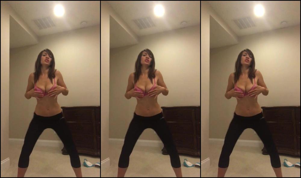 Dancing, All Natural, Big Boobs angeliquesage sexy strip in leggings and pink bra ManyVids