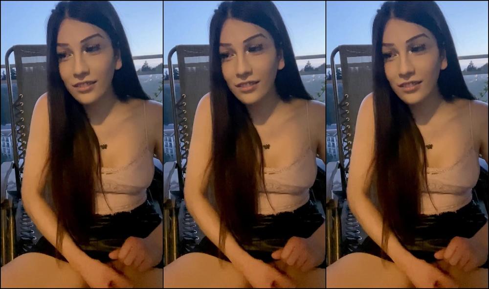 Sulka Jerking Off Outside On My Patio With Cum Neighbours Were About To Catch Me