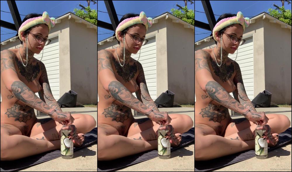 Leighravenx Tanning In My Backyard