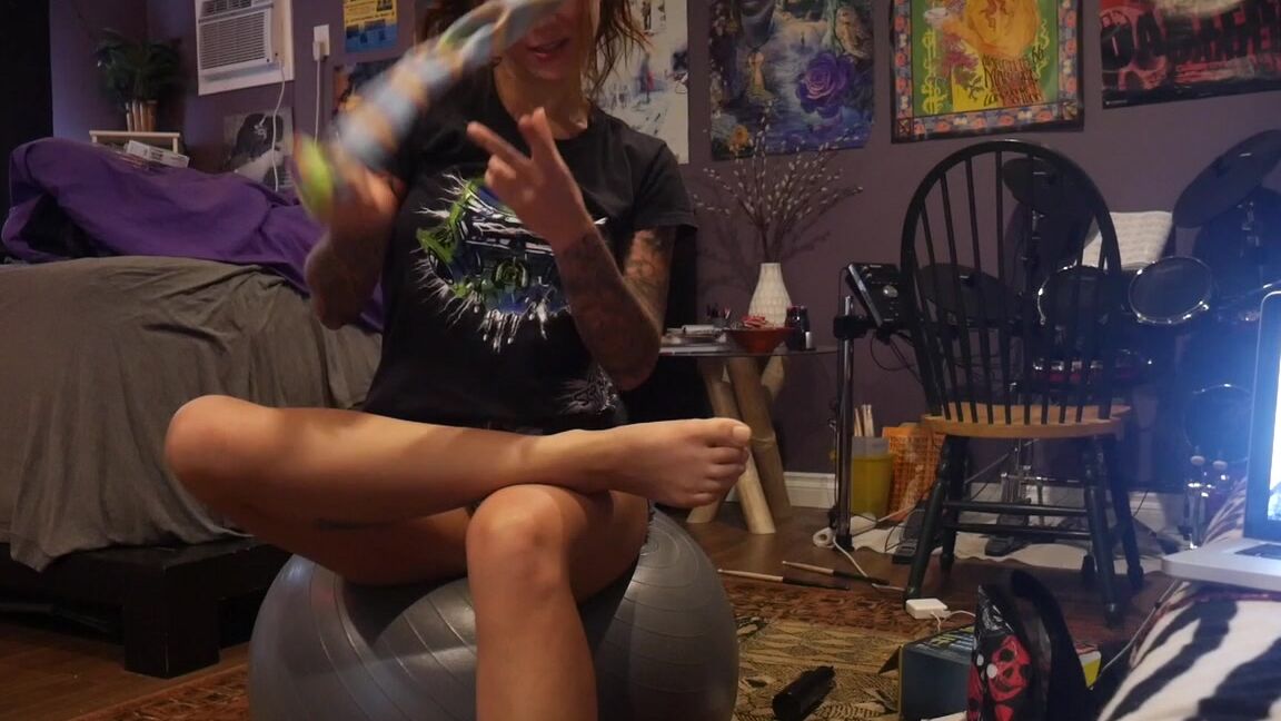 Felicity Feline Felicity Feline Plays With Rainbow Socks