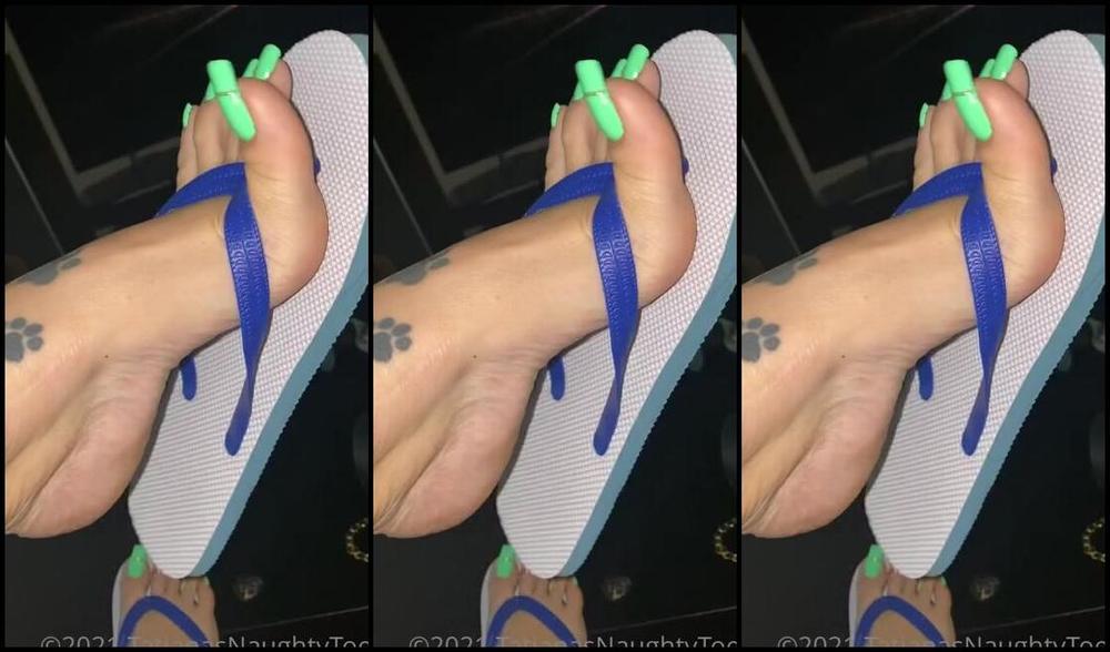 Tatianasnaughtytoes Nicknamed Tatianasnaughtytoes Onlyfans New 2021August31 Neon Green And Flip Flops Took This Video The Day I Had Painted My Toenails Gs