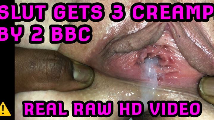 Interracial, Creampie taylor gift slut gets 3 creampies by 2 bbc