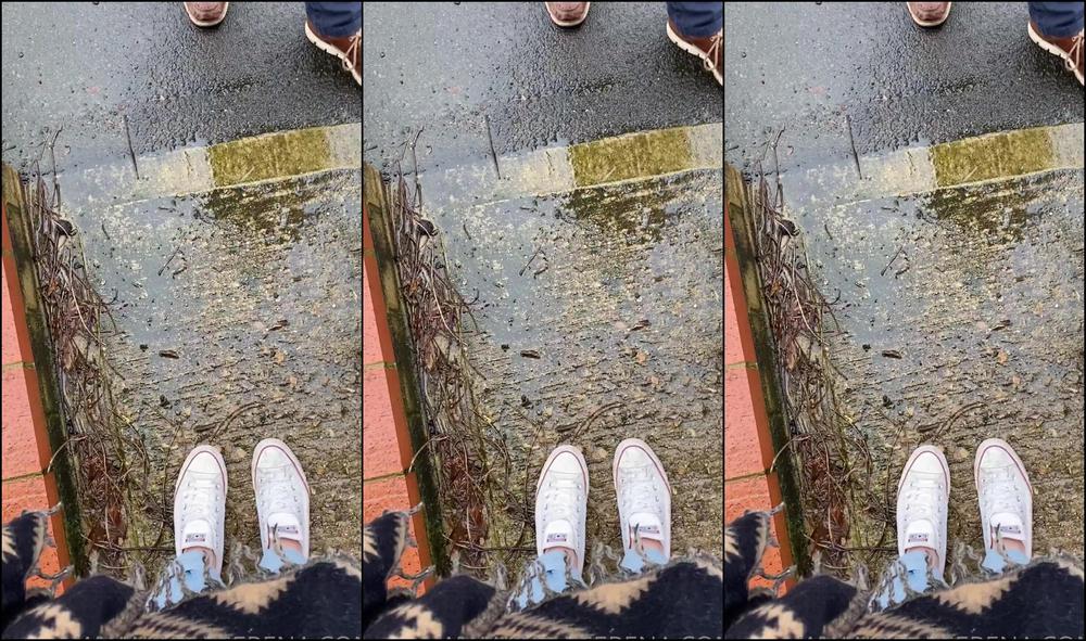 Goddess Gynarchy Kneeling In The Rain To Kiss My Dirty Converse In Fr