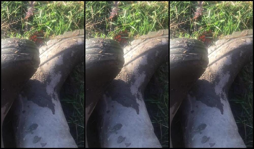 Mistress Athena Nicknamed Mistressathena Onlyfans The Dirt On These Boots Both My Wellingtons And My Leather Riding Boots The Boys Are