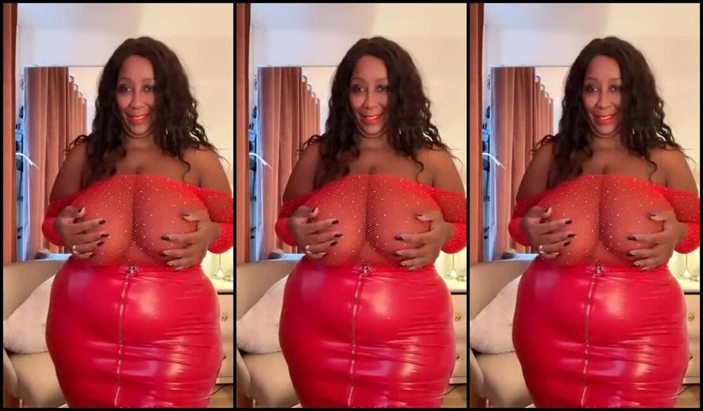 Madam Caramel Onlyfans How Excited Are You Getting Seeing My Big Beautiful Breasts Through My Sparkly Red Top Cum Closer