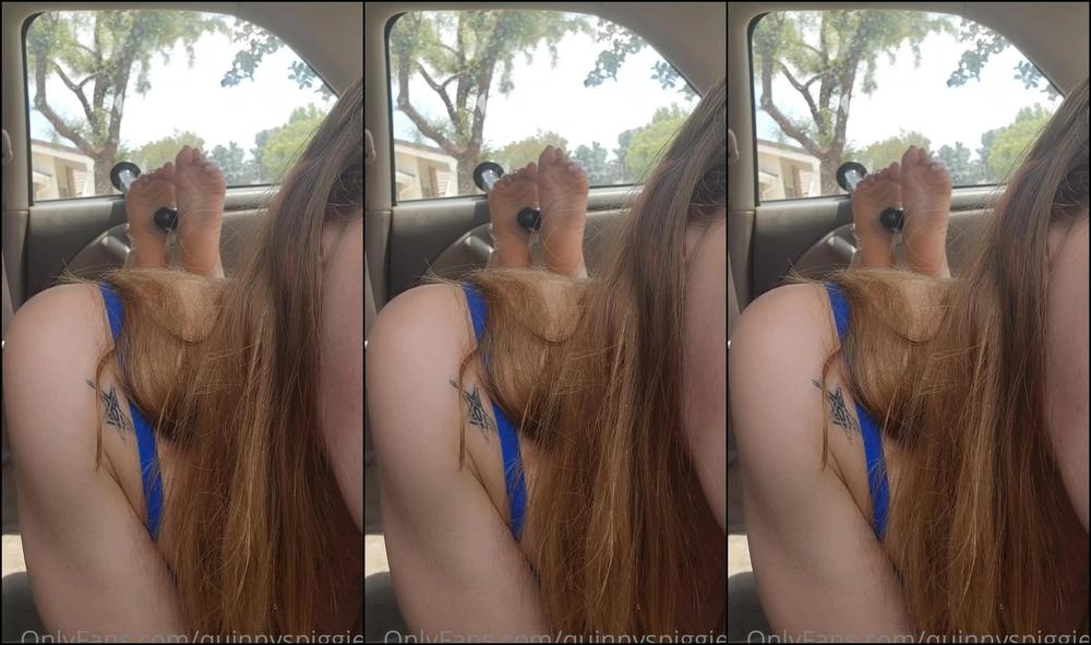Quinnyspiggies I Have Two Giant Dildos And I Attached Each To A Window Of My Car So I Could Use My Feet