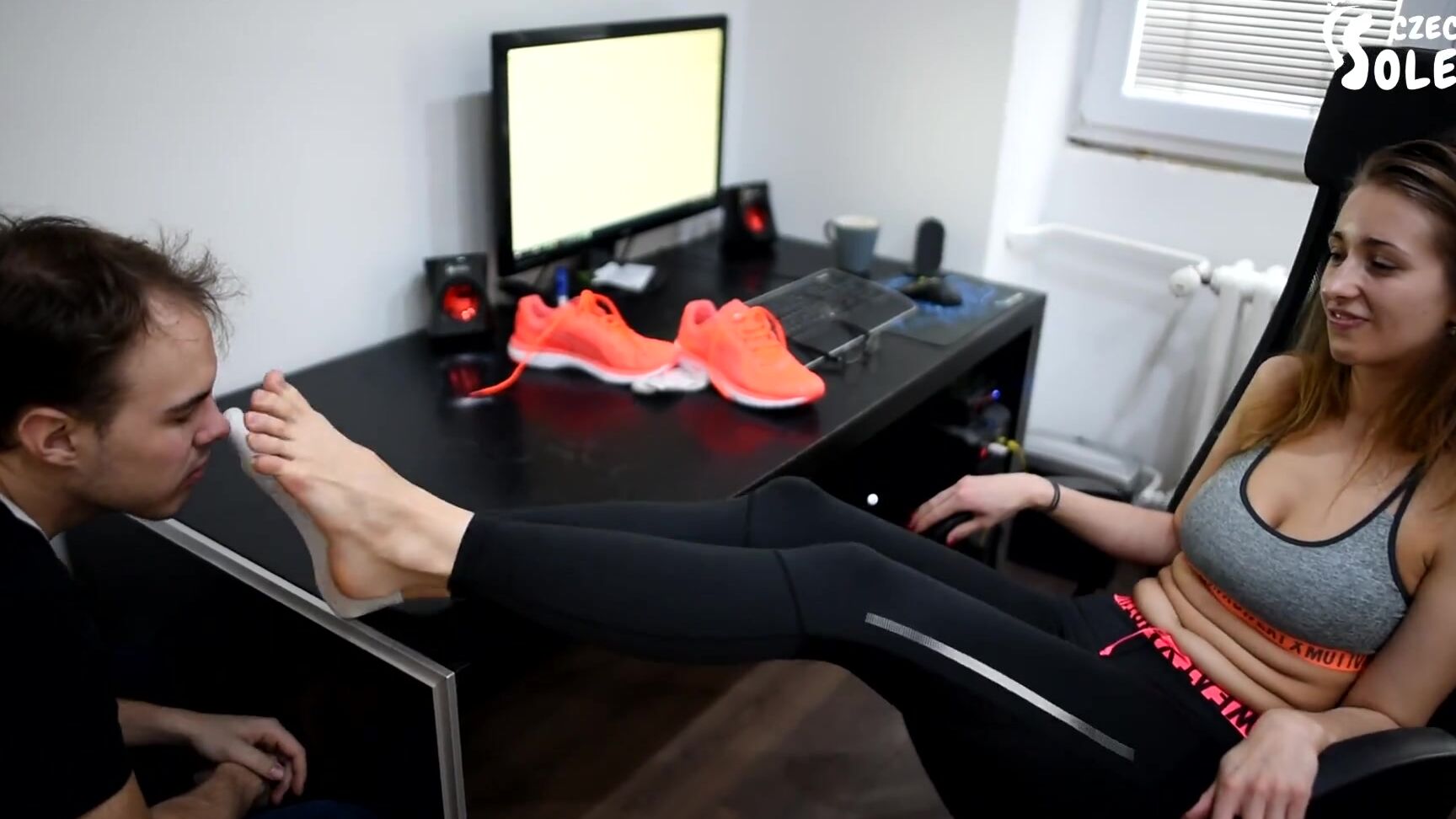 Czech Soles Controlled By Her Smelly Feet (Gym Socks, Foot Smelling, Workout Feet, Stinky Feet, Smelly Sneakers) Czech Soles