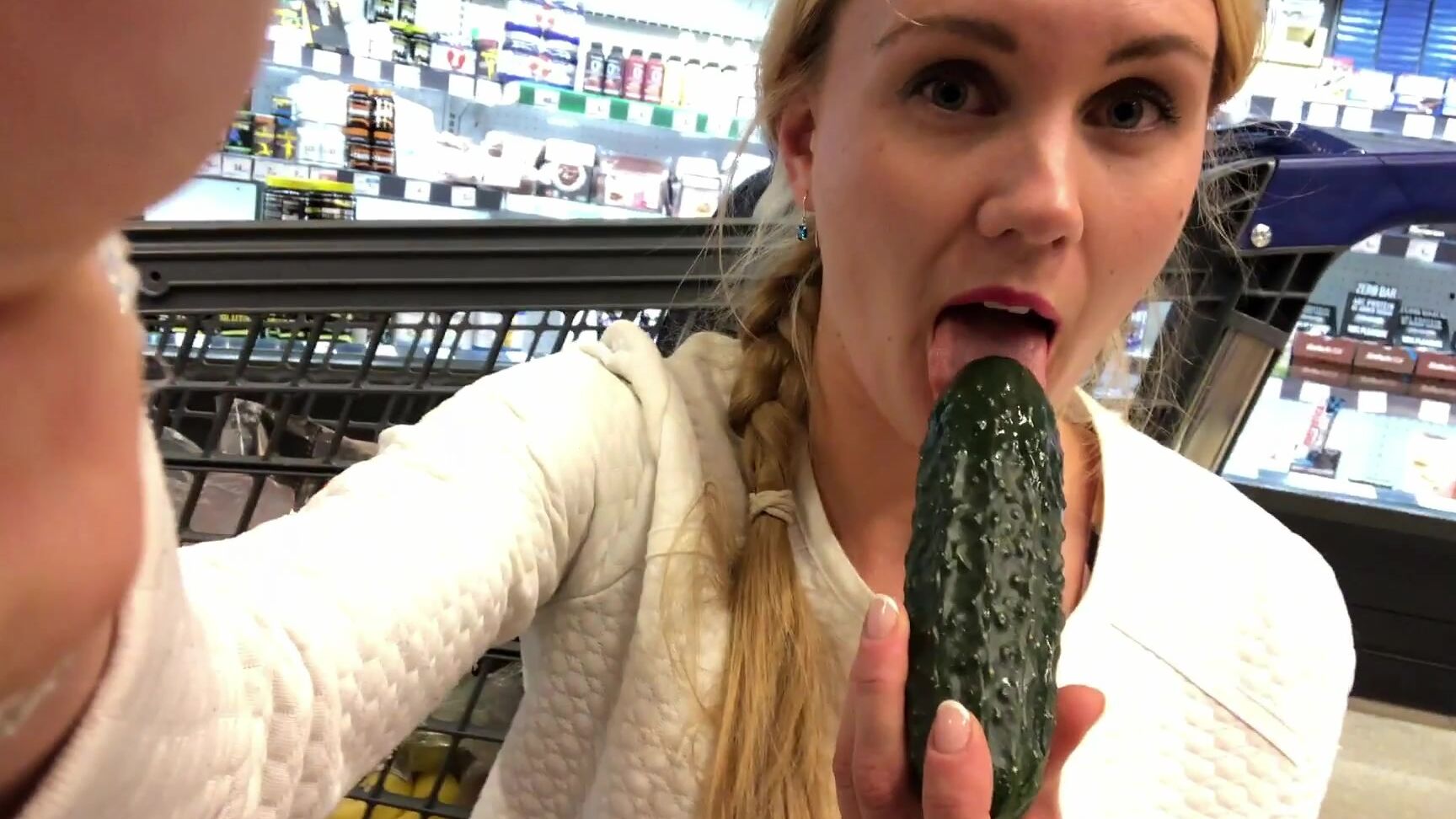 Food, Food Masturbation, Food Porn, Food Stuffing, Public Flashing iviroses sexy veggies in busy supermarket ManyVids