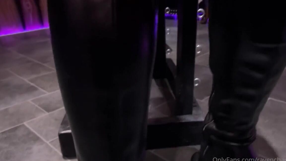 Raven Charm Uk Nicknamed Ravencharmuk Onlyfans Leather Ass Mistress Video Leather Trousers Knee High Boots And Latex Corset A Little Video Made