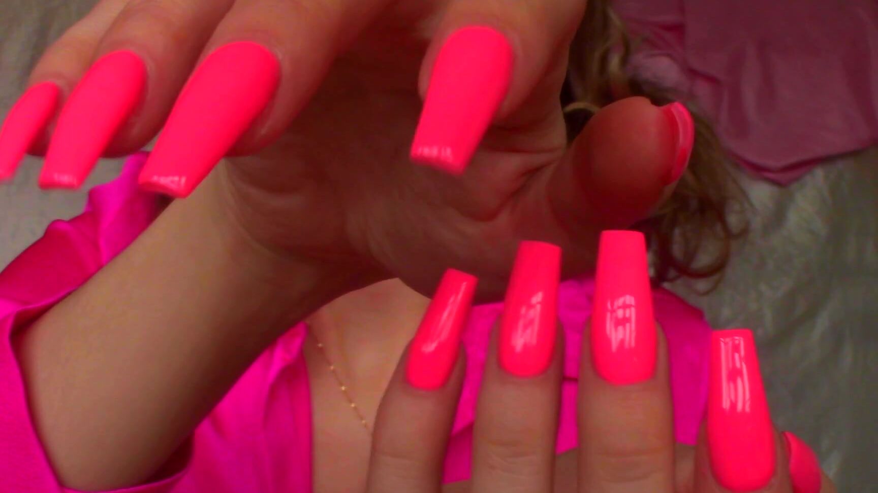 "Goddess Vanessa" finger nail fetish, hand fetish, jerk off instruction, nails, nail polish Worship Long Pink Nails JOI manyvids