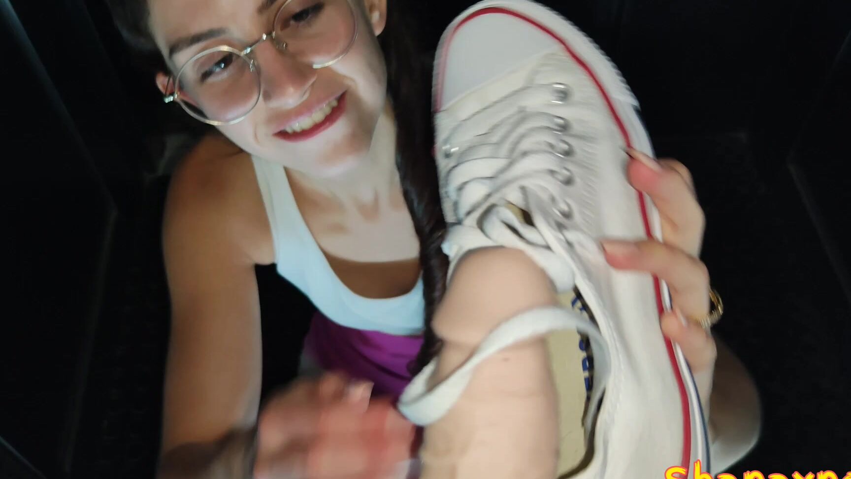 Shanaxnow Trapped In The Elevator Converse Sneakers Shoejob Footjob