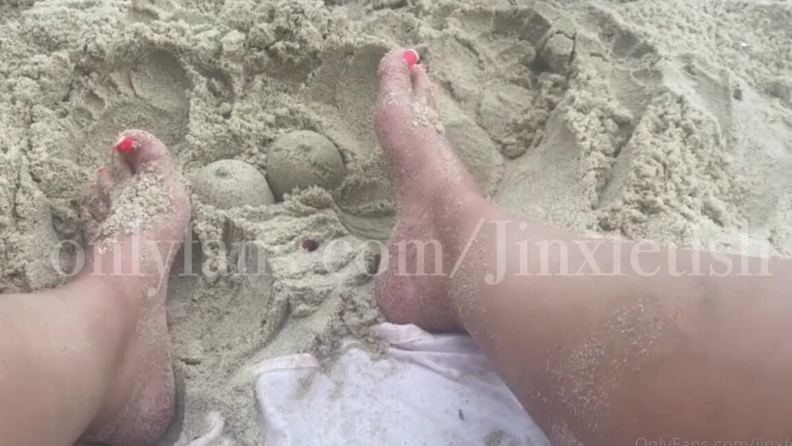 Jinxfetish Nicknamed Jinxfetish Onlyfans Squashing Sand Tittes Imagine My Pretty Toes On A Bouncy Set Of Tittes