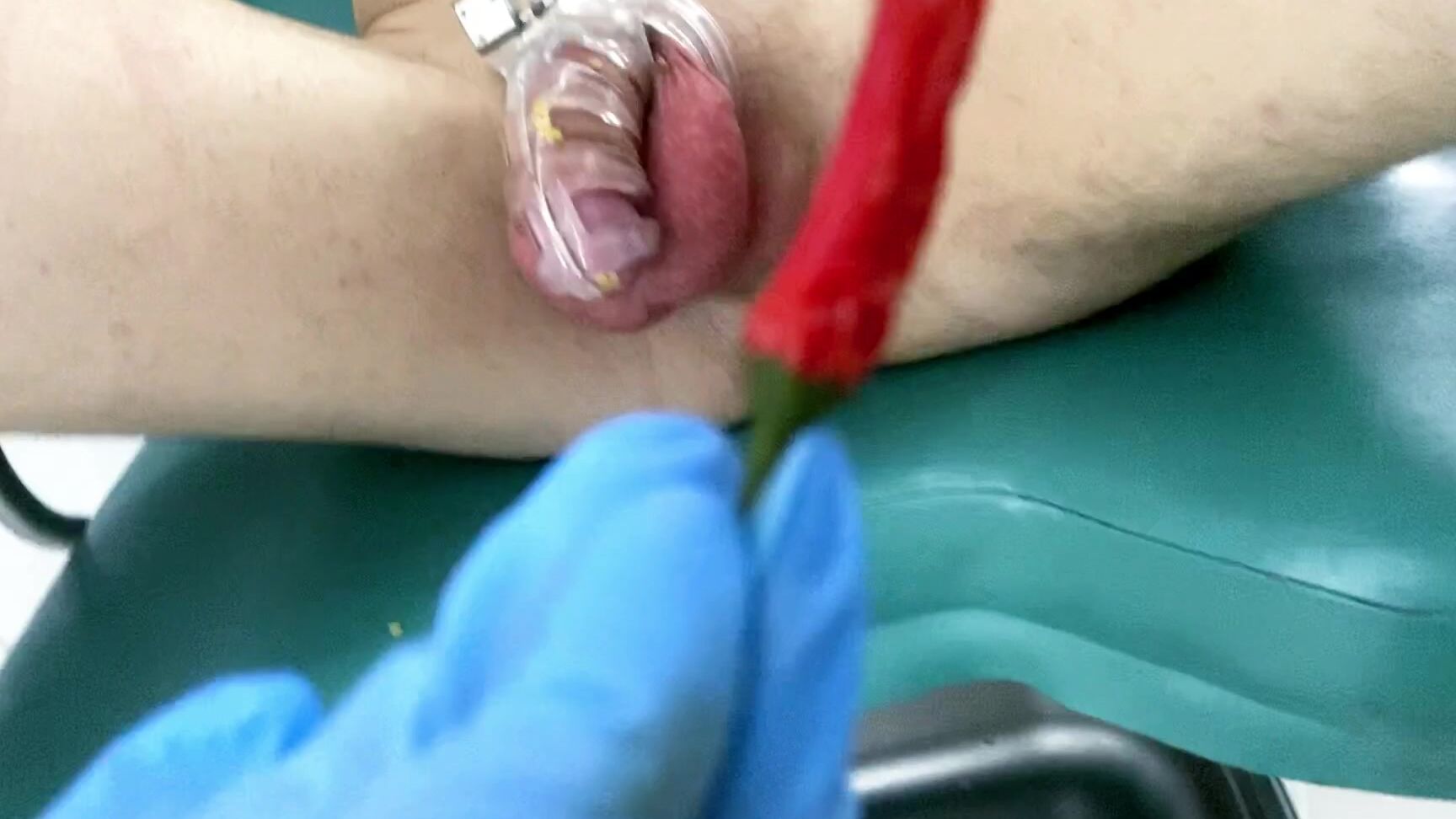 Evil Woman Sadistic Cock Chilli Treatment