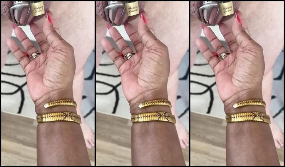 Madam Caramel Femdom 05 24 2024 Onlyfans Video What An Honour It Is To Wear My Name On His Caged Up Cock