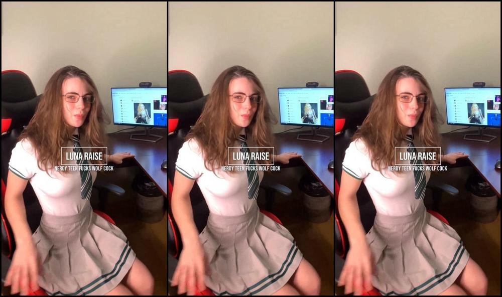 18 & 19 Yrs Old, Petite luna benna nerdy teen fucks wolf cock