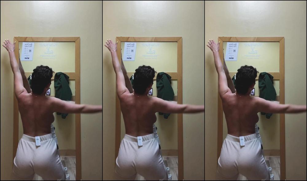 Rahyndeejames Trying On Dresses In The Dressing Room