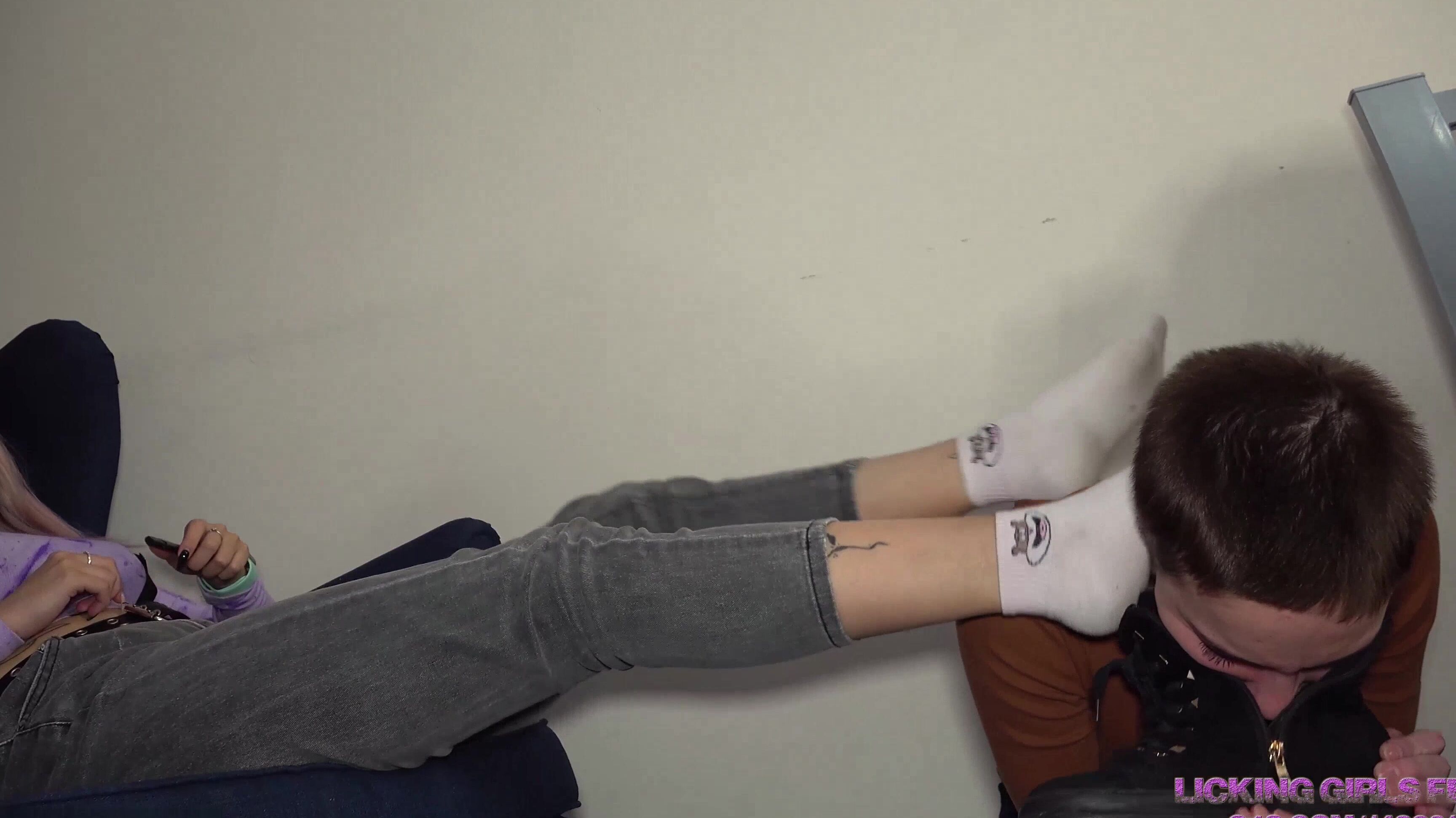 Licking Girls Feet - NICOLE and SELENA - Hard day for a slave girl - Dusty boots and sweaty socks worship - PART 1  Clips4Sale