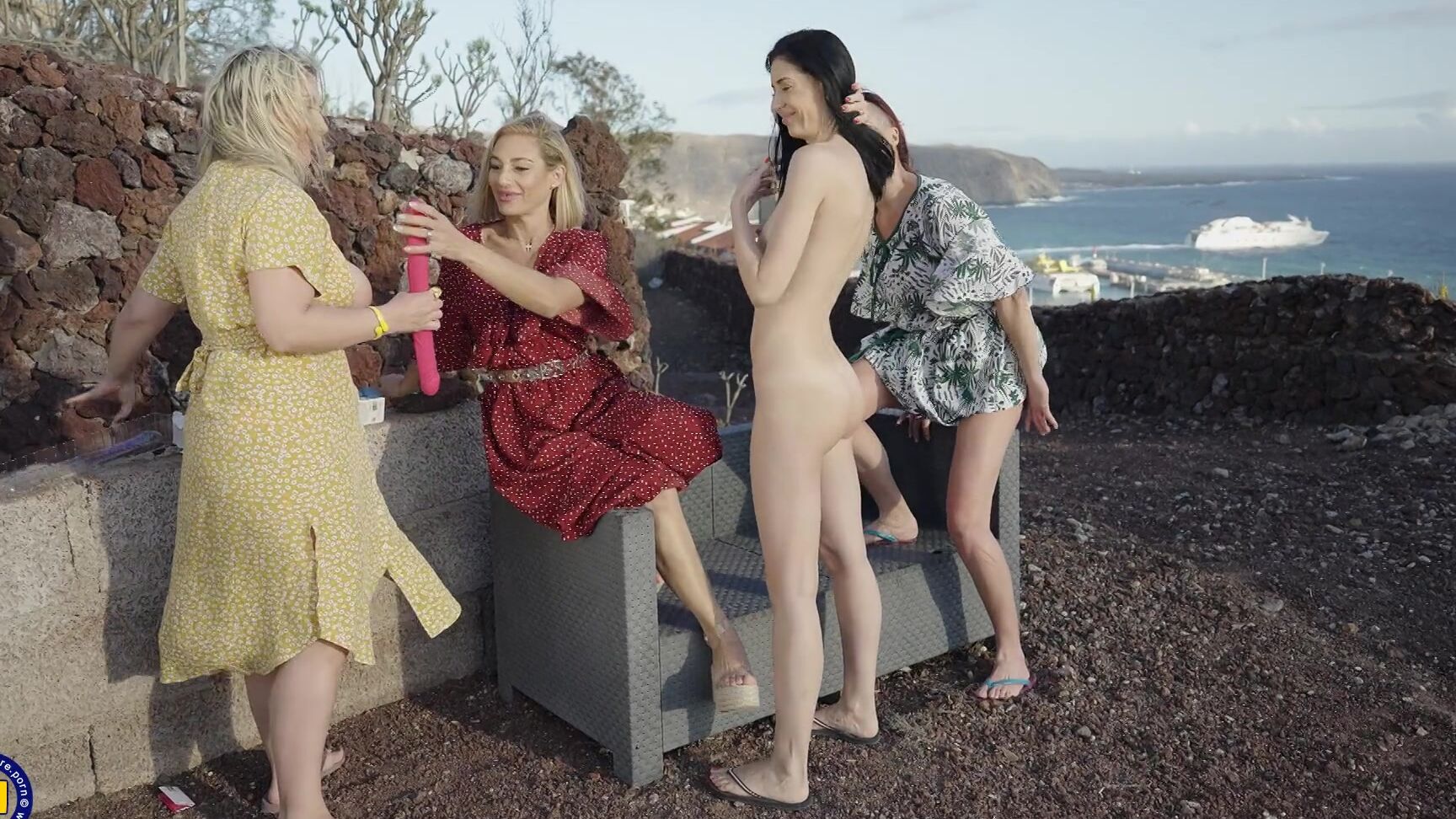 Big natural tits, Big ass, Lesbian, Small tits, Shaved, Brunette, Redhead, Blonde, Groupsex, Public, Toys, MILF Etty Luxxx - Four Lesbian MILFs lick wachothers pussy under the sun SiteRip