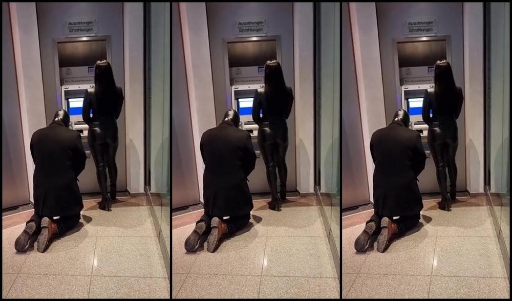 Herrinlady Onlyfans Cash And Go In Der Bank Und Der Sklave Ist 1000 Euro Rmerp