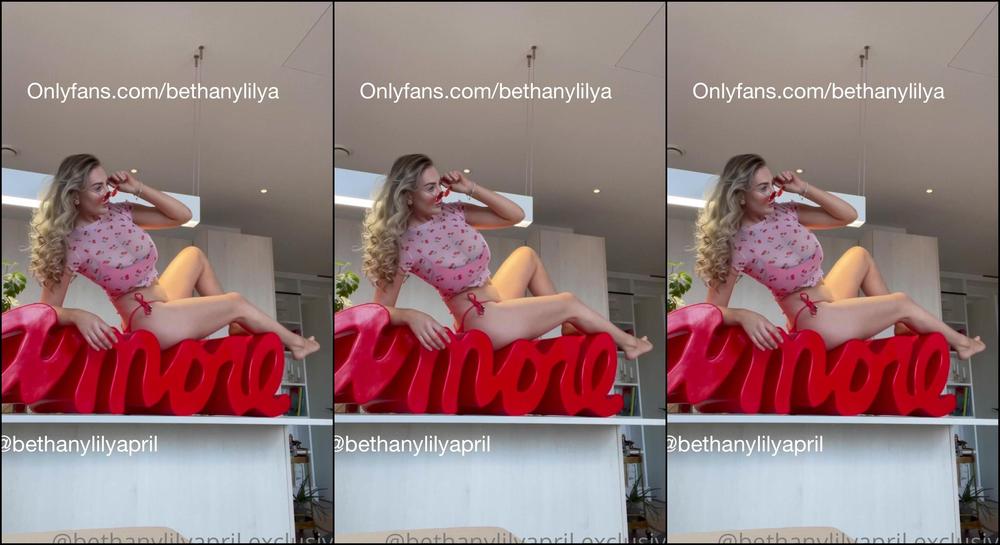 Bethanylilya Amore Sheer Top With Cherries Red Swimsuit Bikini