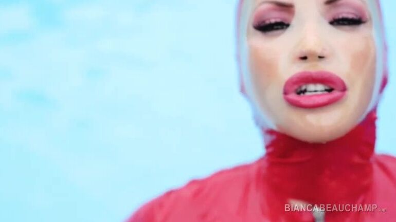 Big Boobs, Latex, Rubber Fetish, Fetish Clothing, Fetish bianca beauchamp heavy rubber in the pool ManyVids