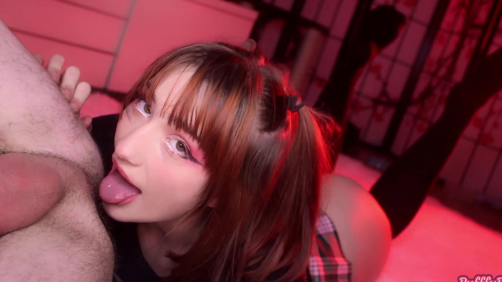 Rimming, Straight, Amateur, Blowjob PufffyPink - Girl with Black Panties Gives Rimjob SiteRip